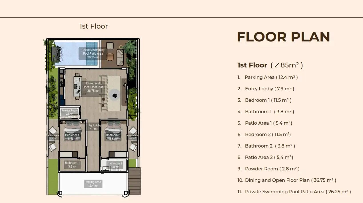 Вилла 85м² в Индонезии, Букит. Стоимостью 270513$ аренда фото-1