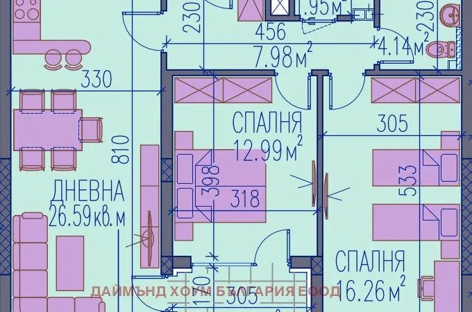 Квартира 107м² в Болгарии, Пловдив. Стоимостью 87941£ аренда фото-1