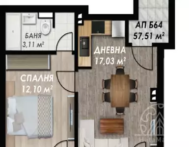 Купить квартиру в Болгарии 52960£